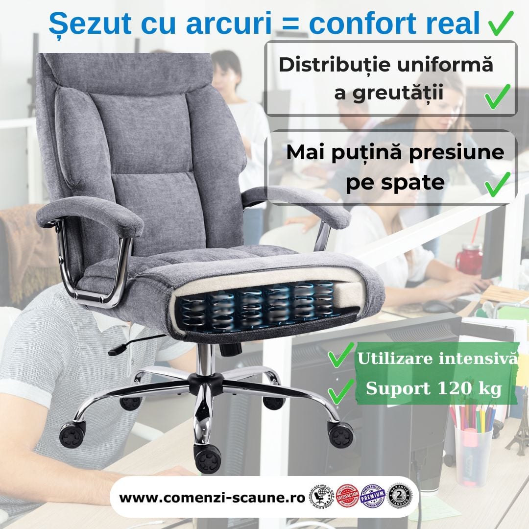 Scaun Office 709 cu arcuri – confort intensiv la birou